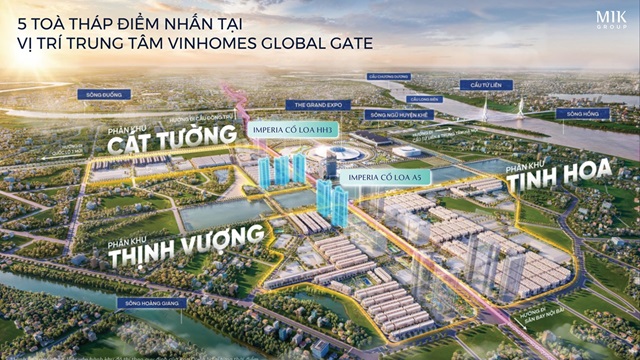 Mặt bằng của dự án chia thành khu HH3 và A5