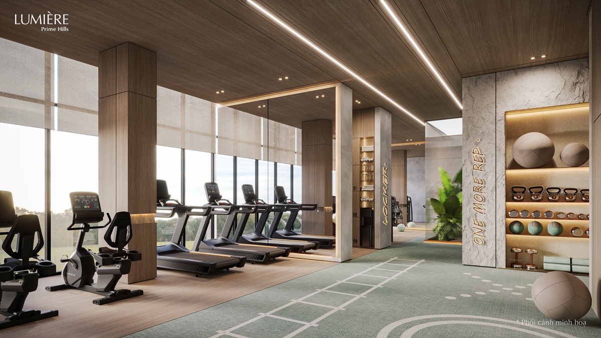 Phòng Gym sang trọng, được trang bị đủ các máy móc tiên tiến